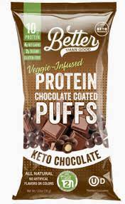 Better Thean Good Foods Vegie-Infused Protein Chocolate Coated Puffs "Dark Chocolate"